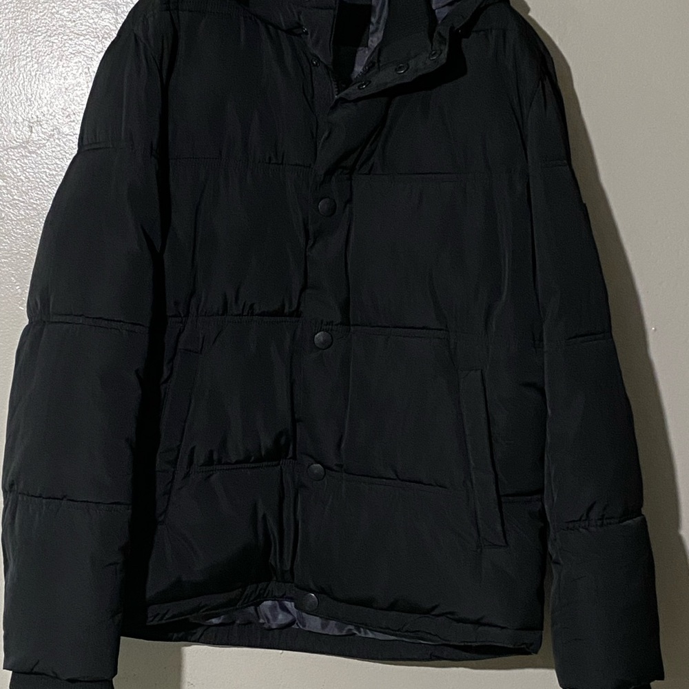 Lucky Brand Black Quilted Puffer Jacket High Collar